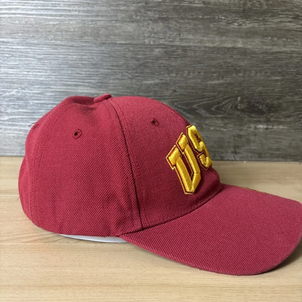 USC Trojans Hat Cap Strap Back Red Yellow NCAA Football College Mens Embroidered
